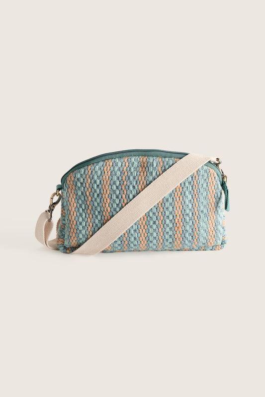 Borsa a tracolla a righe in juta Flourish