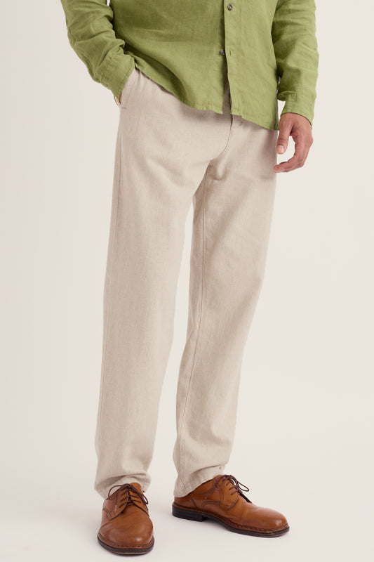 Pantaloni Uomo Messack Cotone-Lino Non Tinto