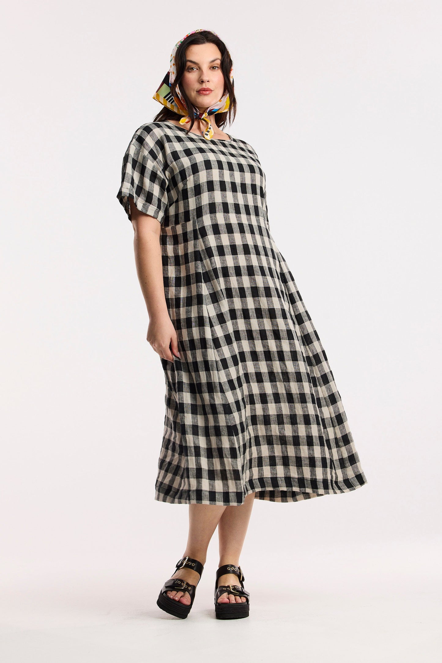 Vestito midi a quadri Laneway