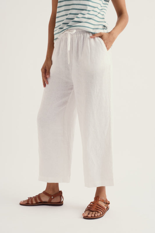 Pantaloni Corti in Lino a Gamba Larga Tide Flow