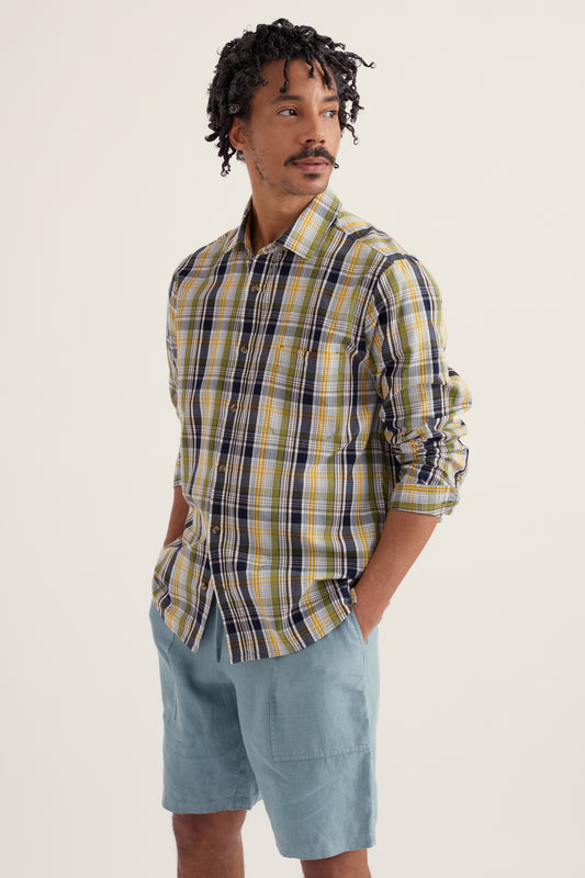 Chemise en coton à carreaux Banyan pour homme