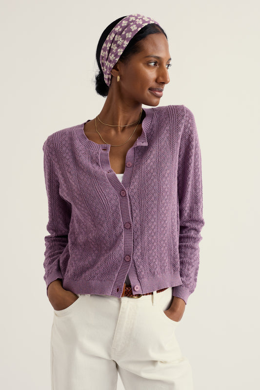 Cardigan Pointelle Willowing in Cotone Organico