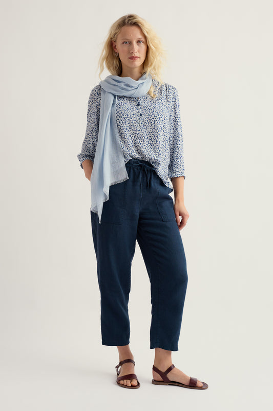 Pantaloni Svasati in Popeline di Cotone Organico Sholl