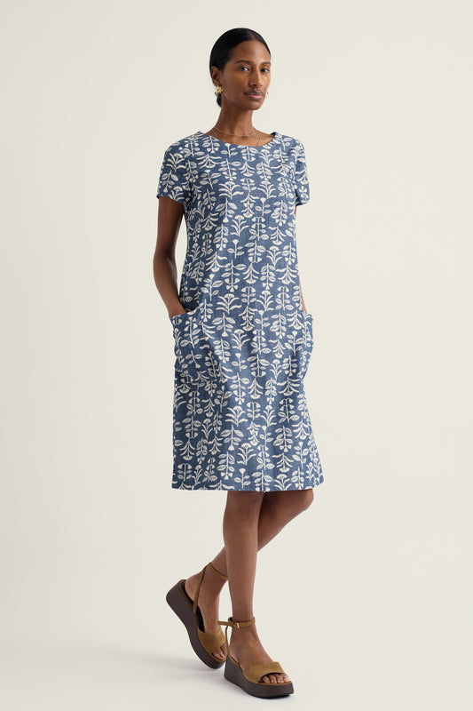 Abito dritto River Cove in chambray di cotone biologico  
