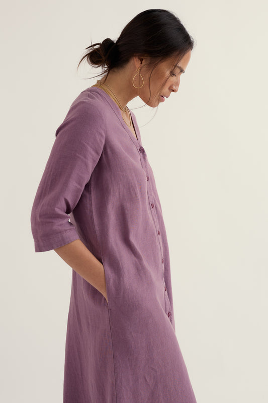 Robe droite en lin Word Posey