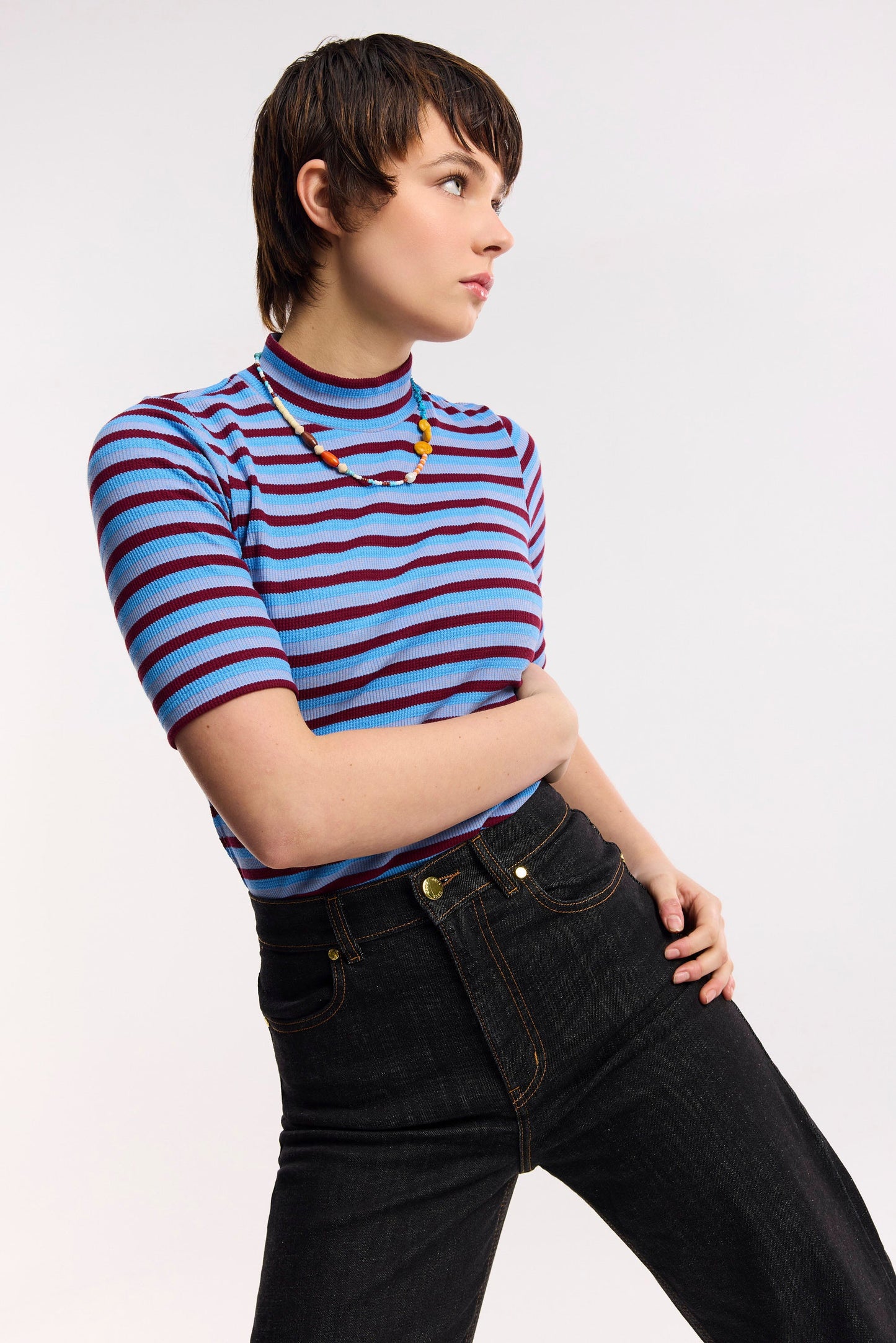 T-shirt a righe waffle Traveller