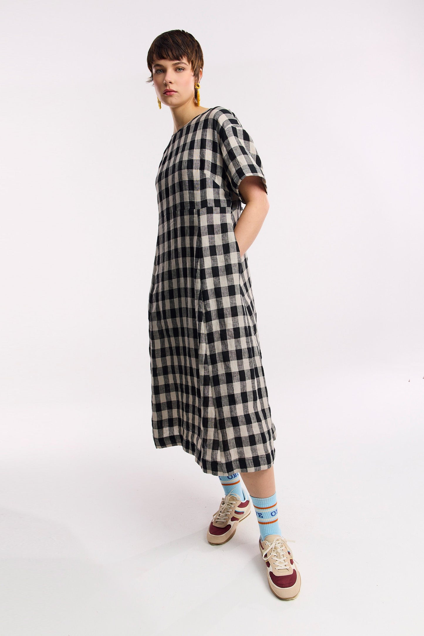 Vestito midi a quadri Laneway