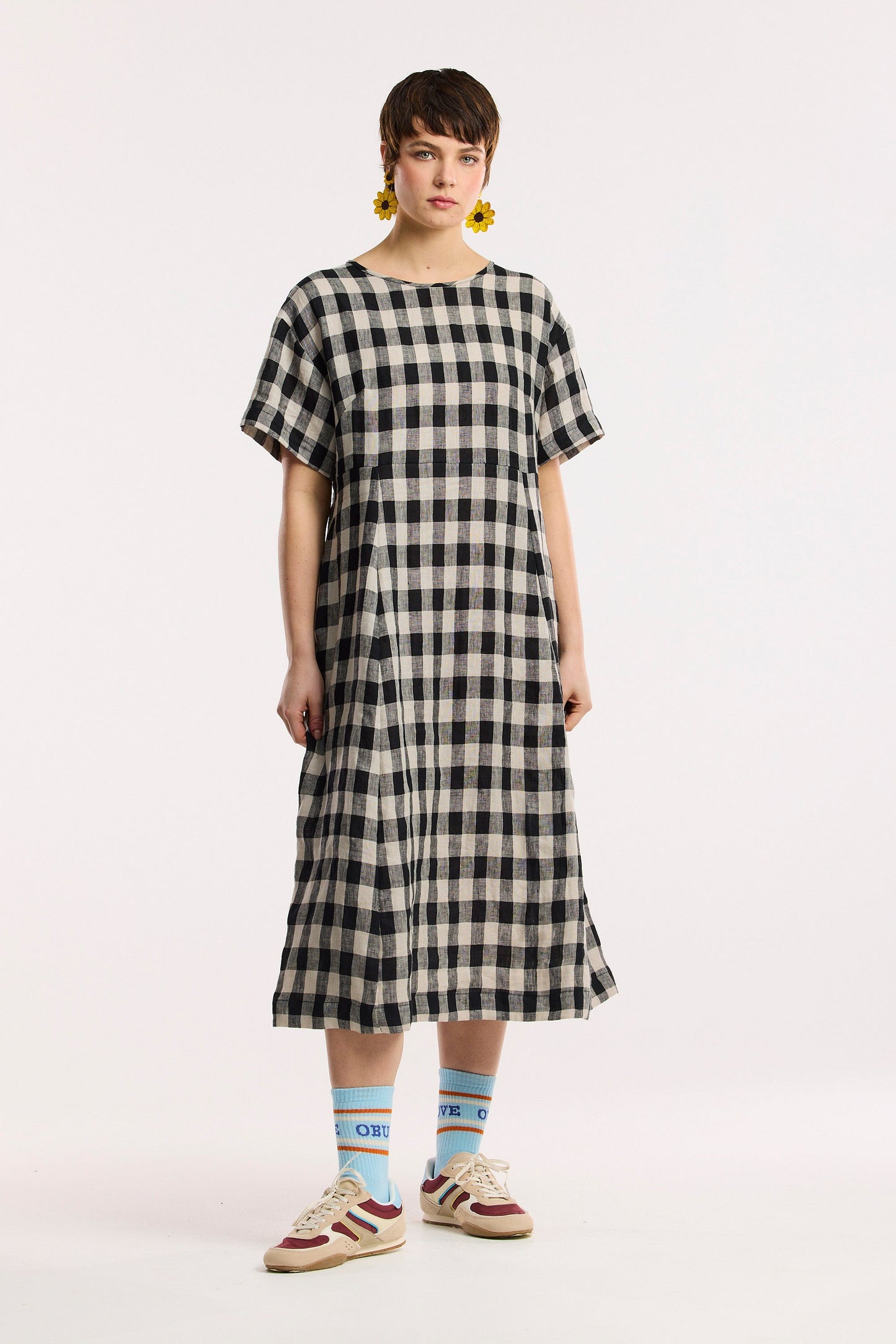 Vestito midi a quadri Laneway