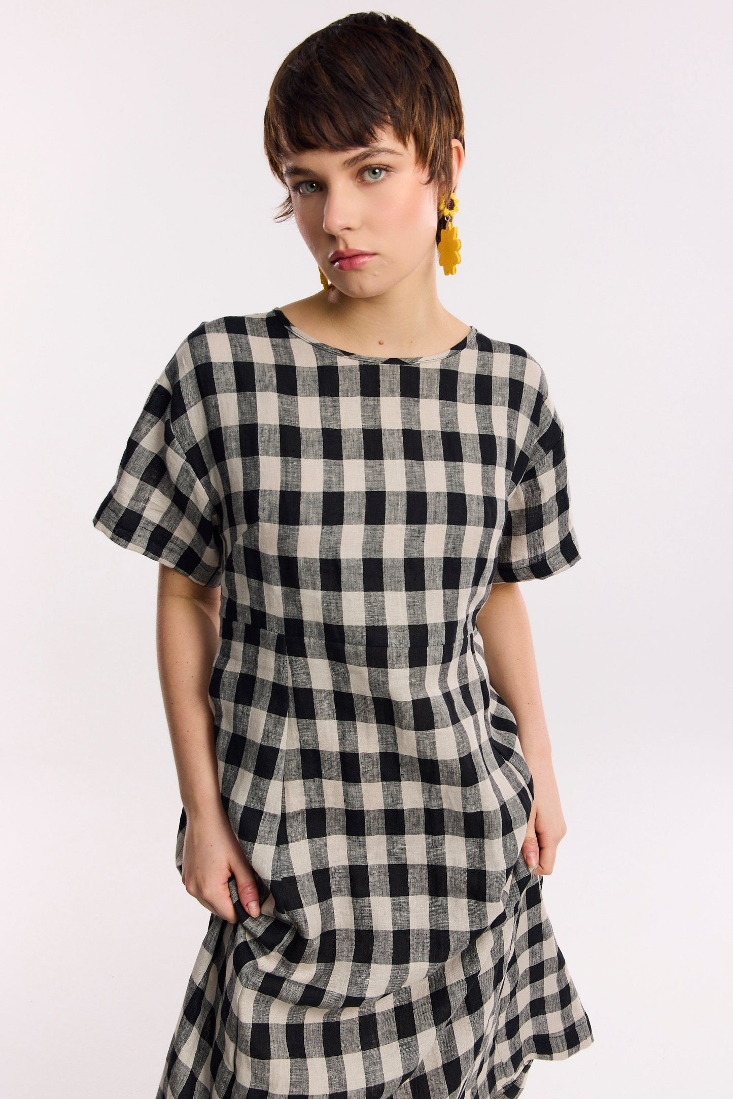 Vestito midi a quadri Laneway