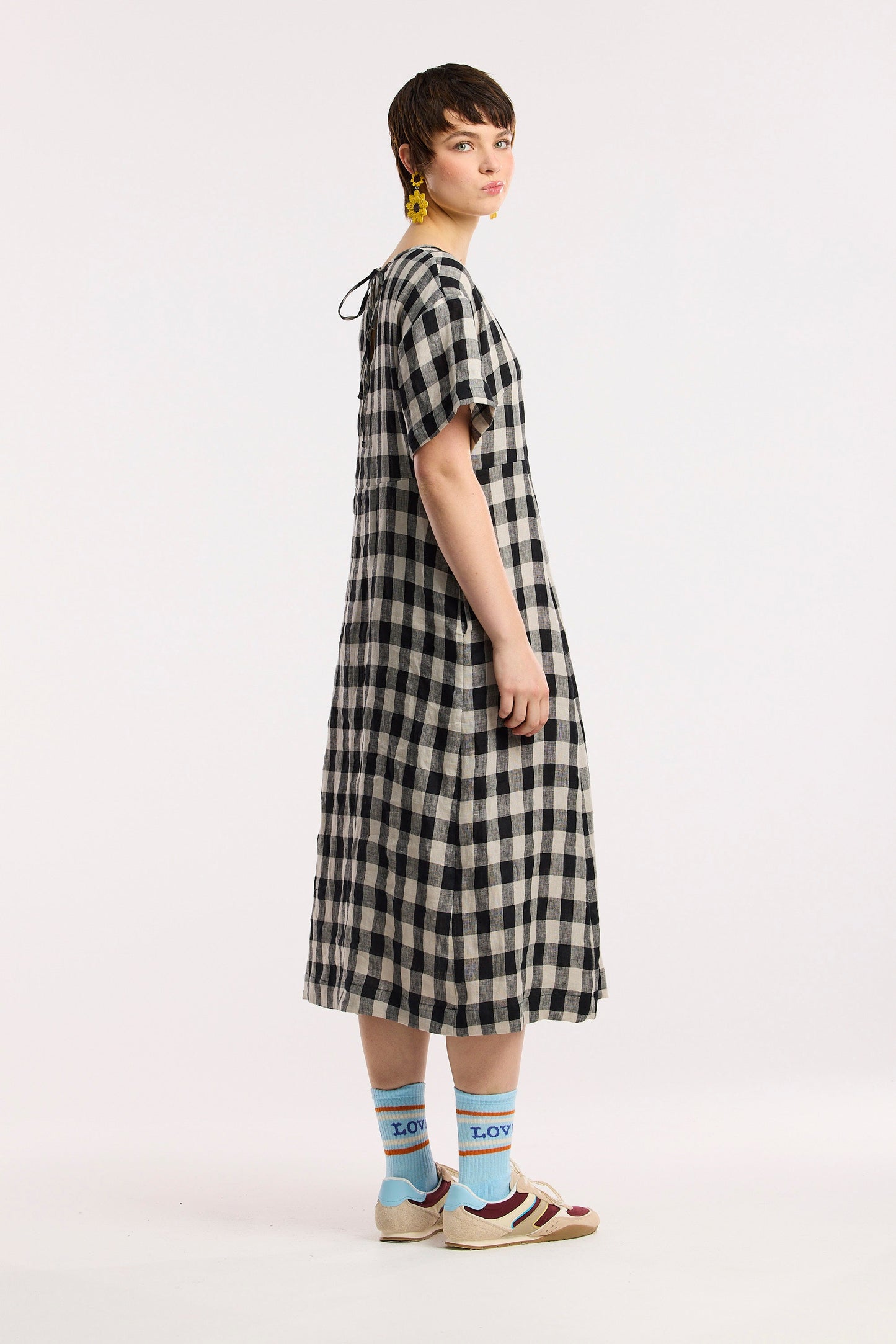 Vestito midi a quadri Laneway