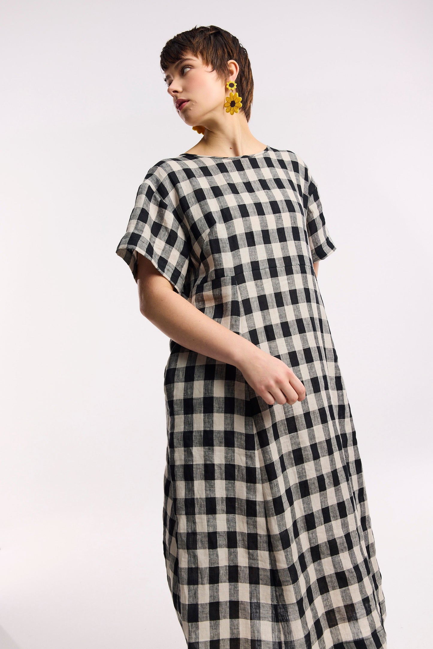 Vestito midi a quadri Laneway