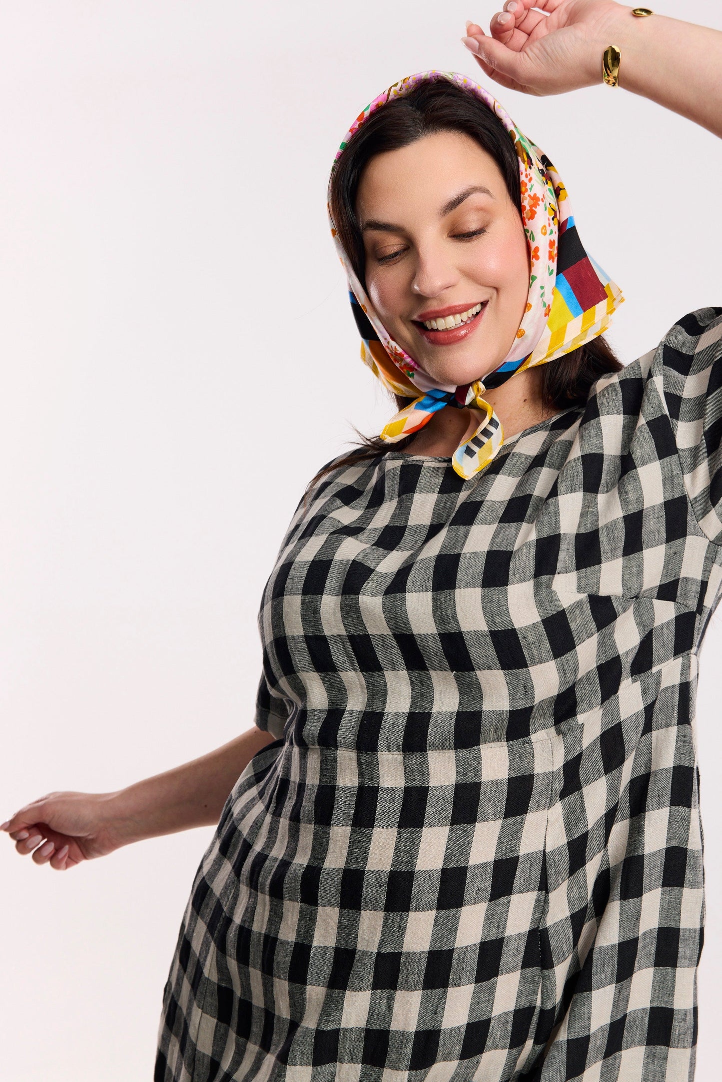 Vestito midi a quadri Laneway