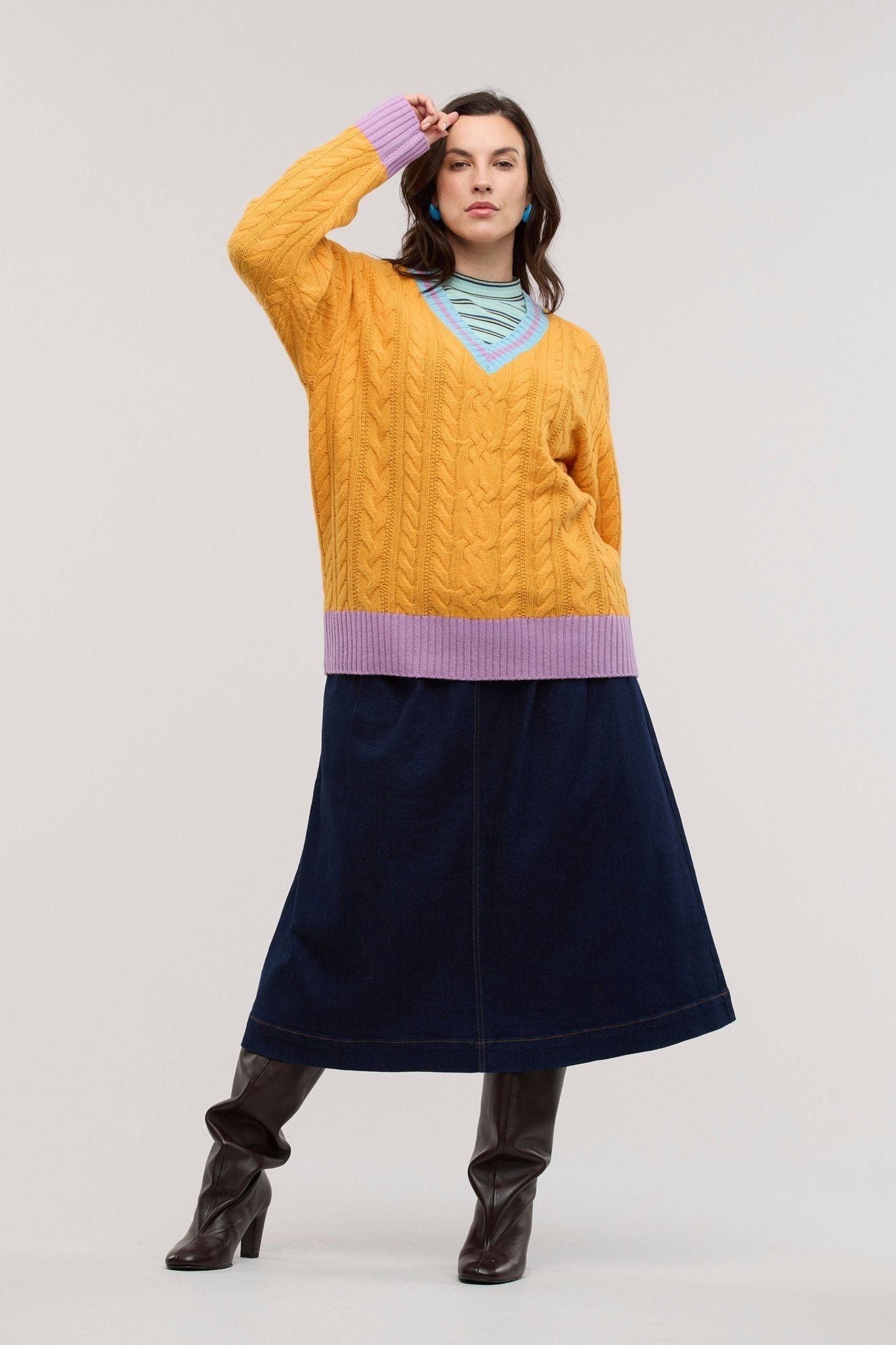 Pull en maille torsadée Halcyon