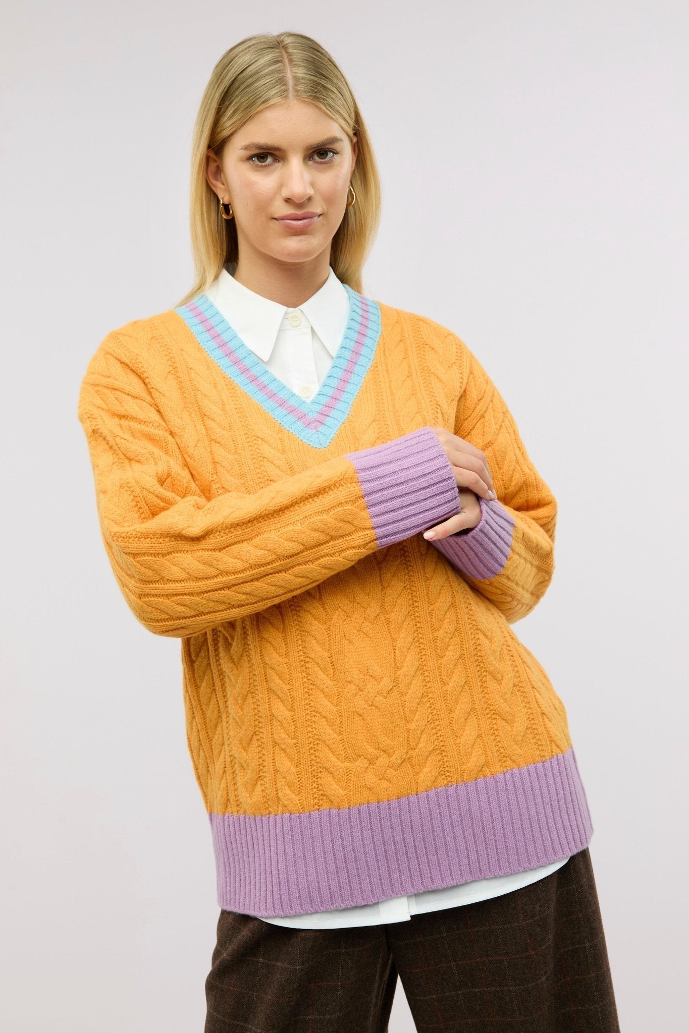 Pull en maille torsadée Halcyon